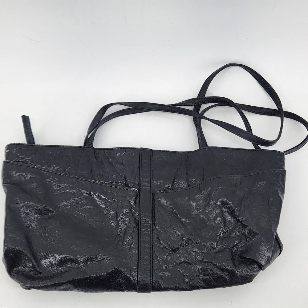 Latico Leather Shoulder Bag Black Floral Lined Slouch Hobo Purse 16 Inch